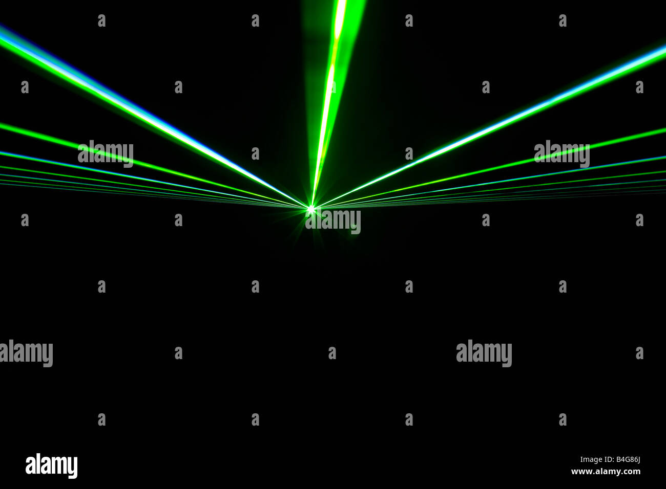 Des lumières laser vert Banque D'Images