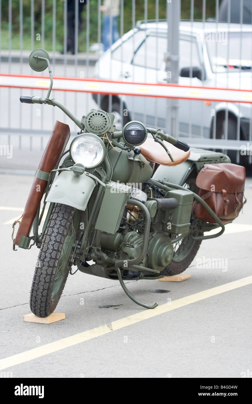 Seconde Guerre mondiale véhicules - moto Harley Davidson modèle WLA Banque D'Images