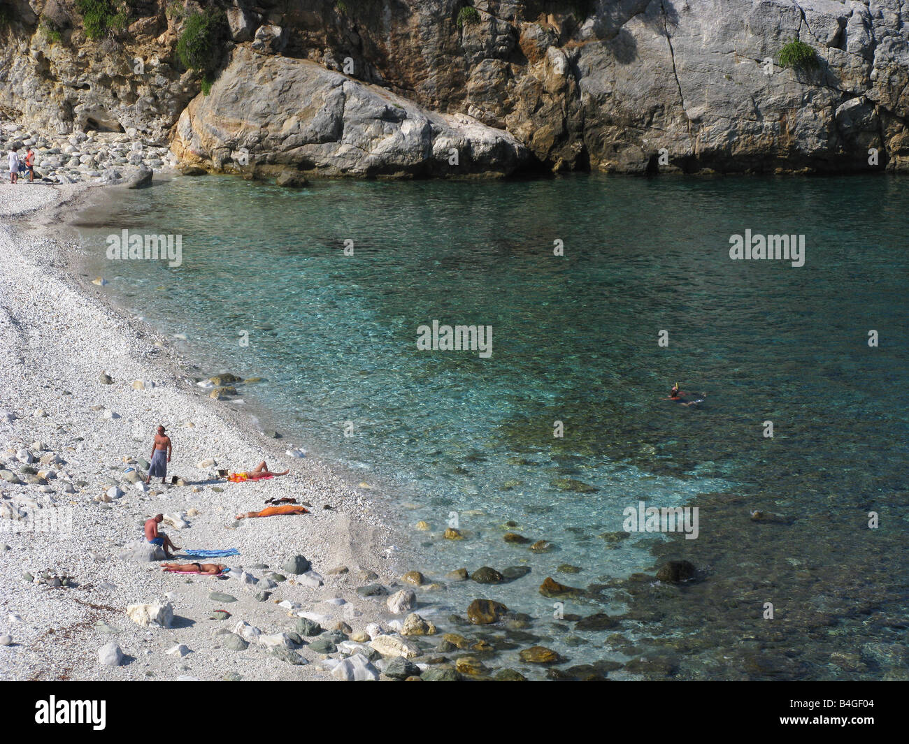 La Grèce. La péninsule de Pelion. La plage de Damouchari. Banque D'Images