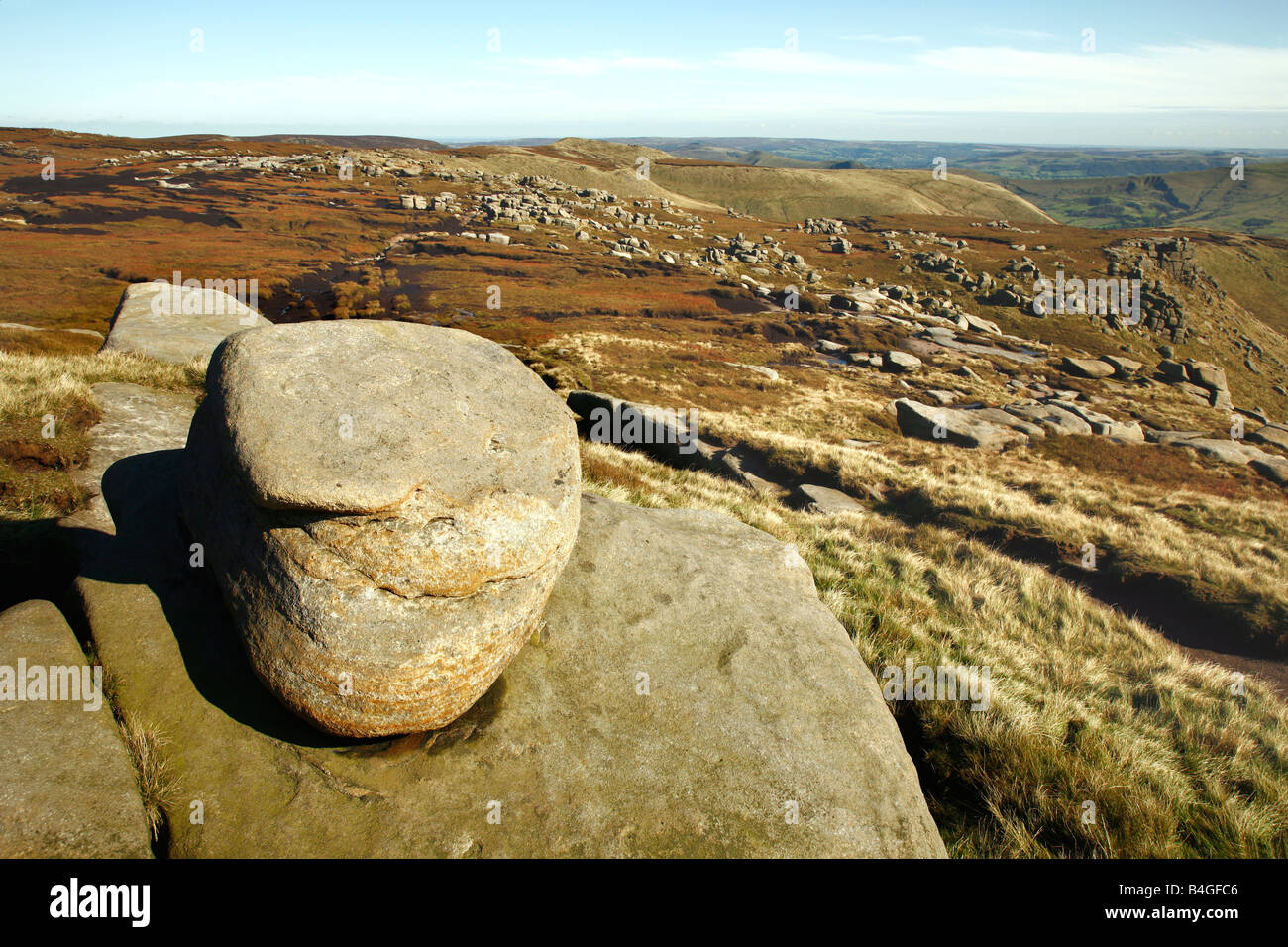 Le Woolpacks de Pym, président Kinder Scout, est tombé de haut, Edale gués,Derbyshire Banque D'Images