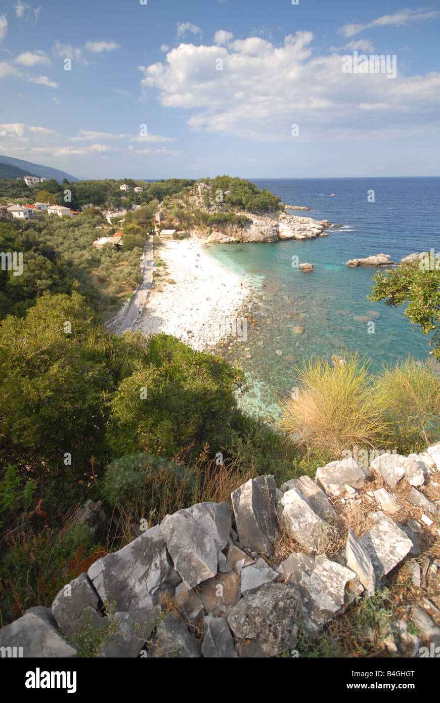La Grèce. La péninsule de Pelion. La plage de Damouchari. L'année 2008. Banque D'Images