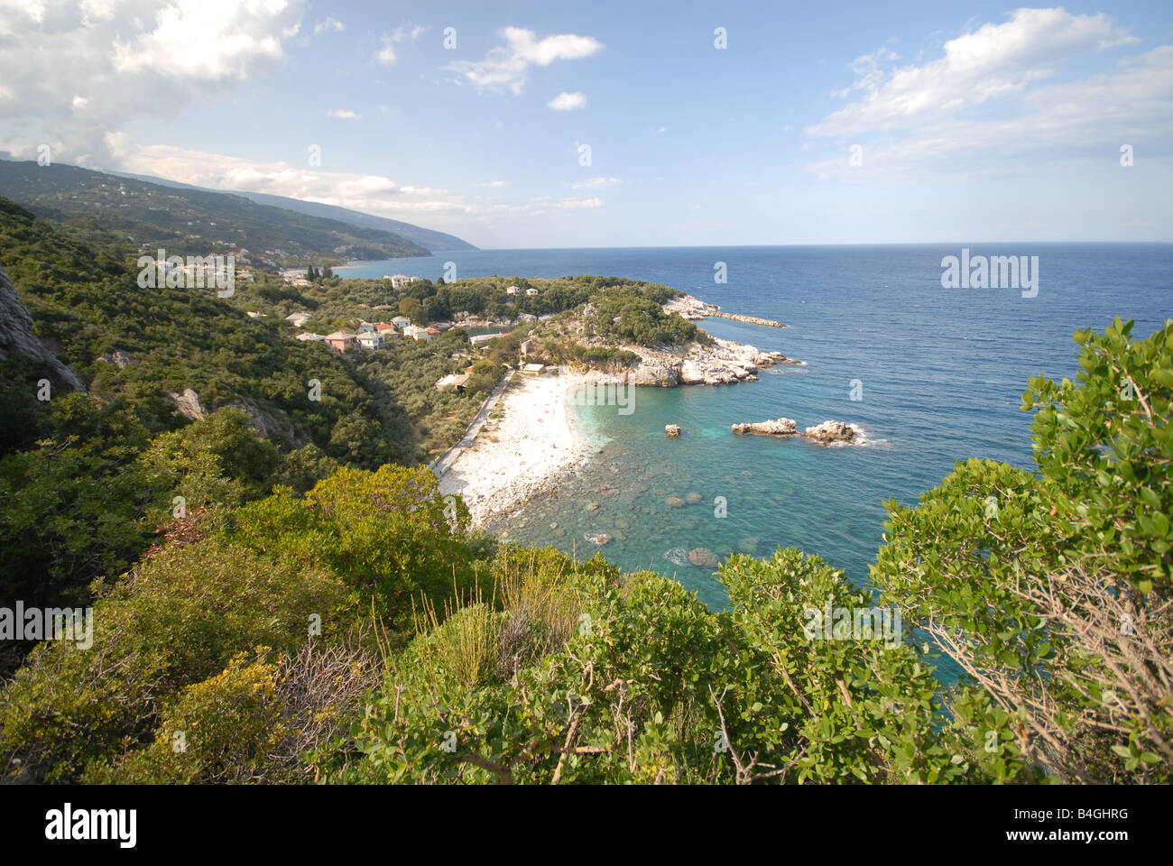 La Grèce. La péninsule de Pelion. La plage de Damouchari. L'année 2008. Banque D'Images