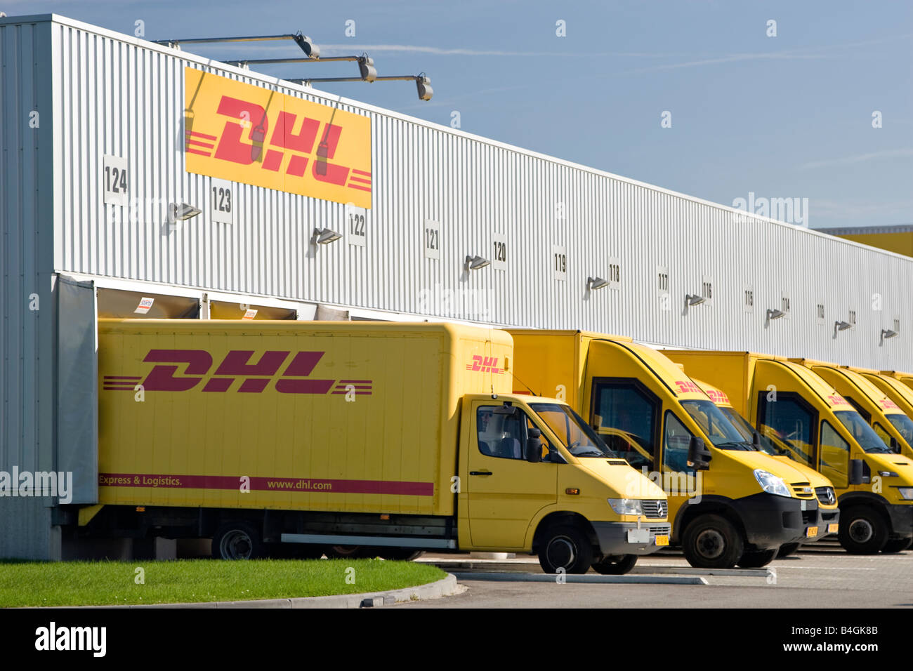 Centre de distribution DHL LA "Deutsche Post" Banque D'Images