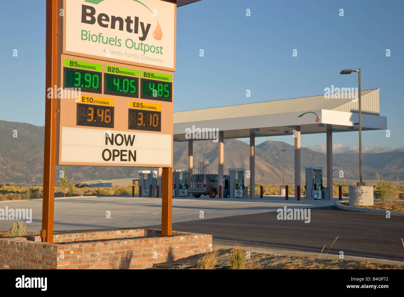 Les biocarburants station-service. Banque D'Images