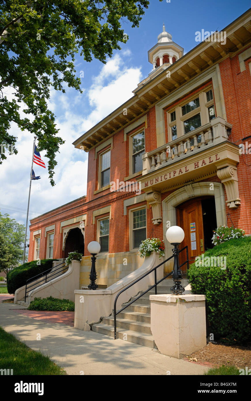 L'entrée de la salle municipale à Sewickley, Pennsylvanie. Banque D'Images