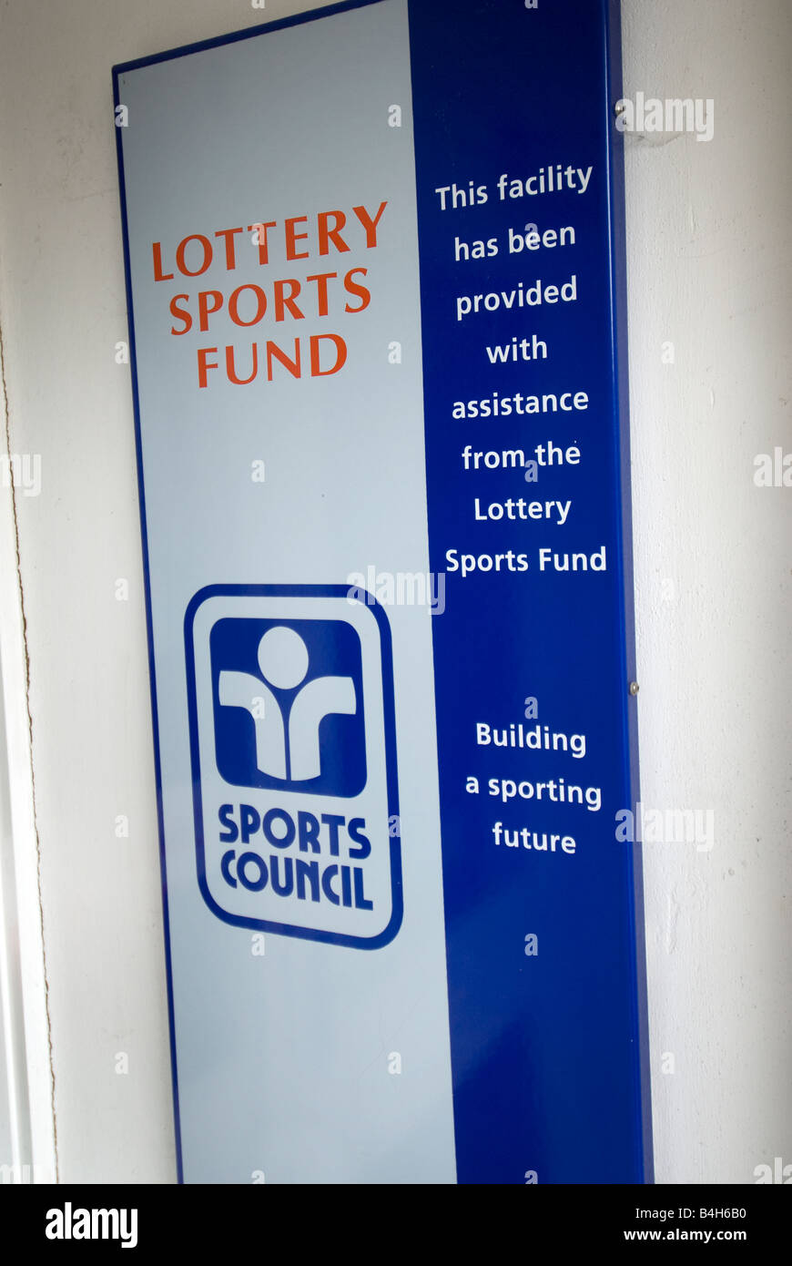 Sports lottery fund sign Banque D'Images