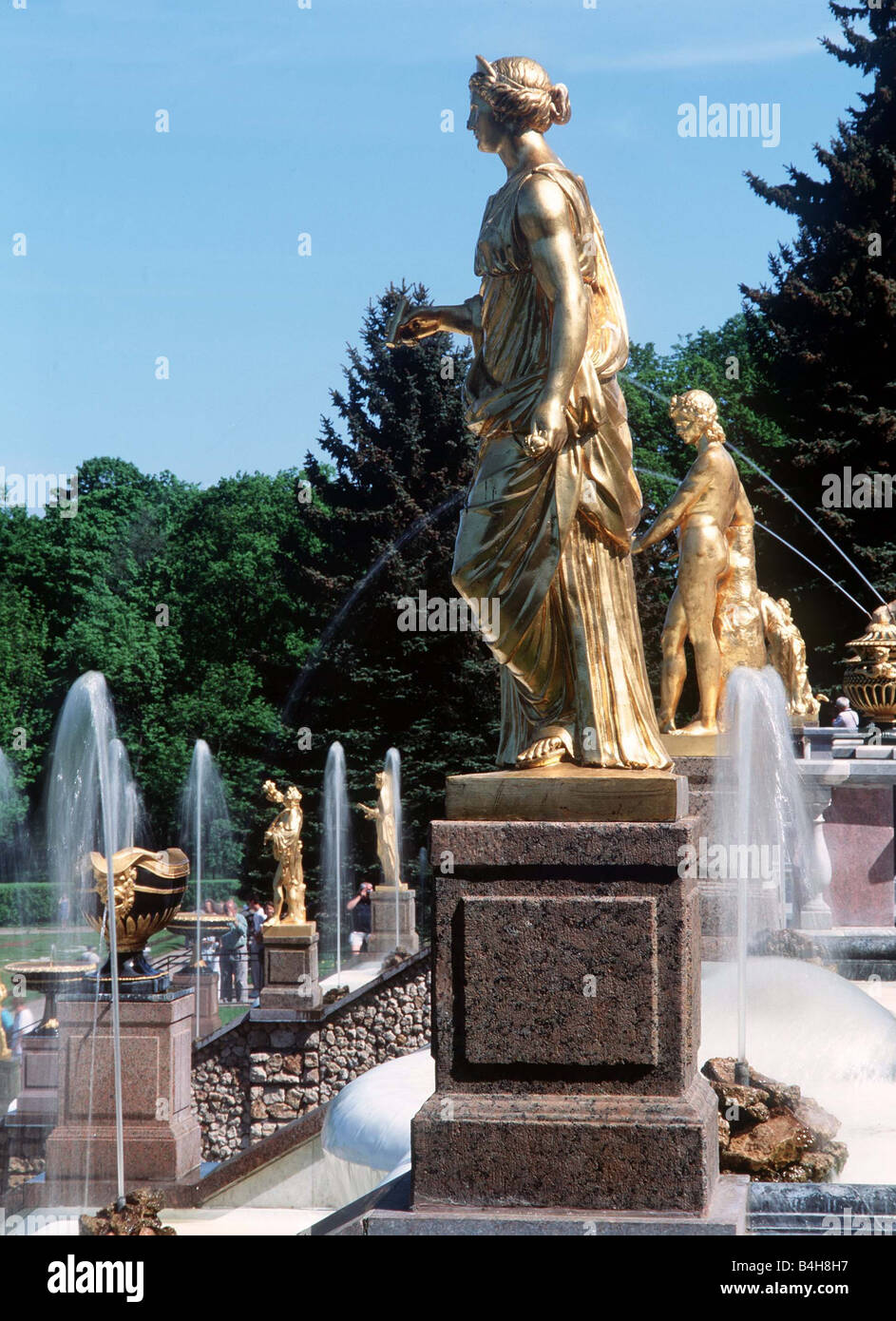 La Russie Peterhof Statue Juno sur le Grande Cascade vers 1990 Banque D'Images
