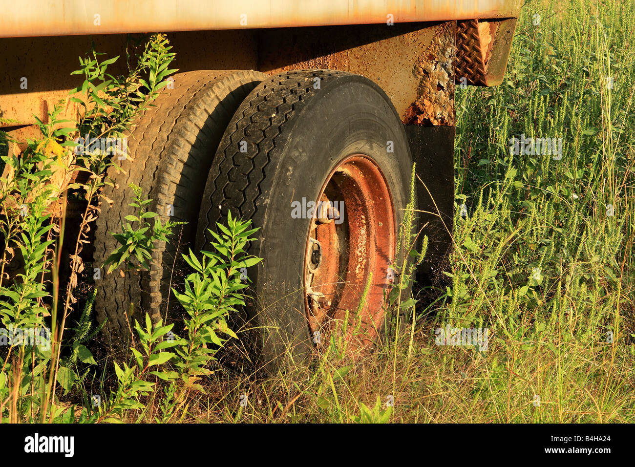 Tire sur le vieux camion, Texas, Wascom Banque D'Images