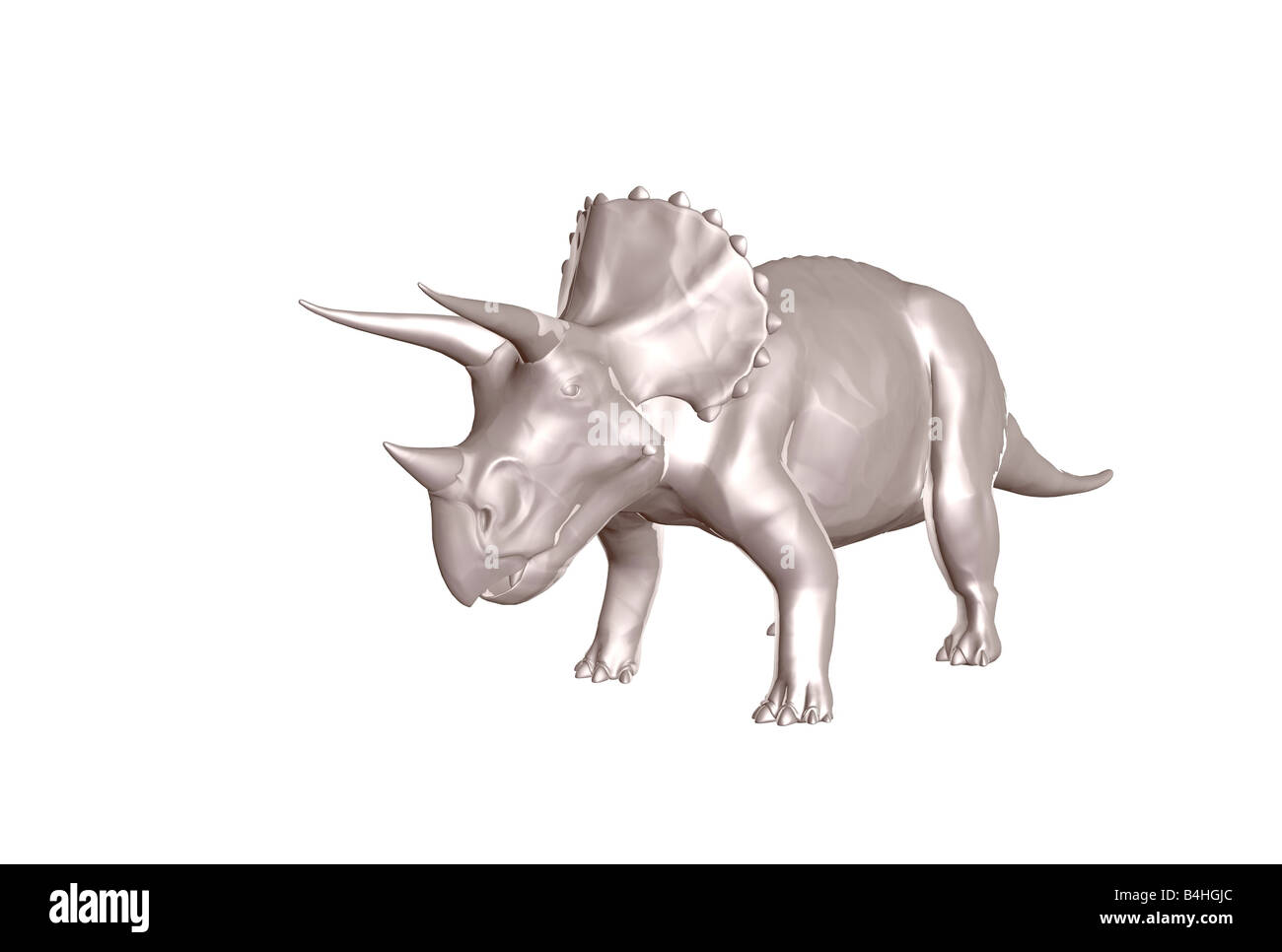 Triceratops en acier un ancien reptile éteint jurassique Banque D'Images