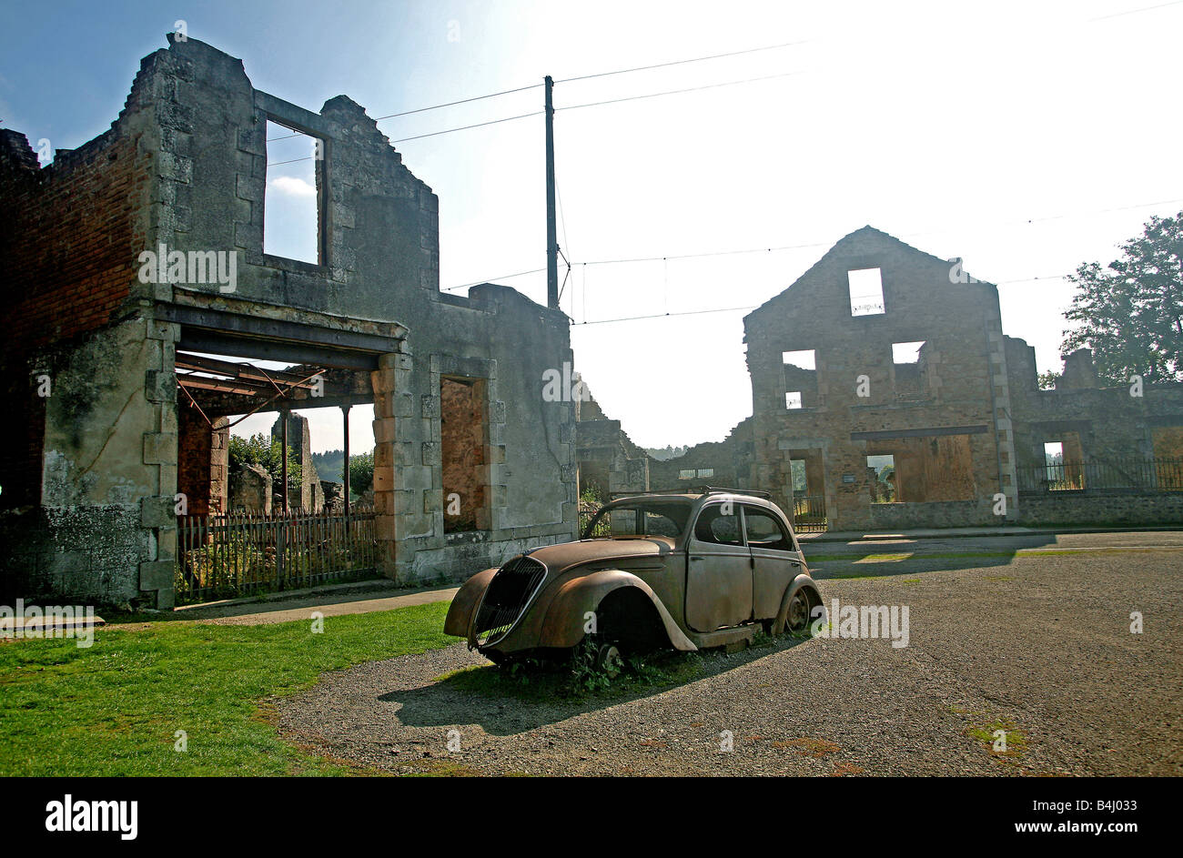 Oradour sur Glane village martyr en France Banque D'Images