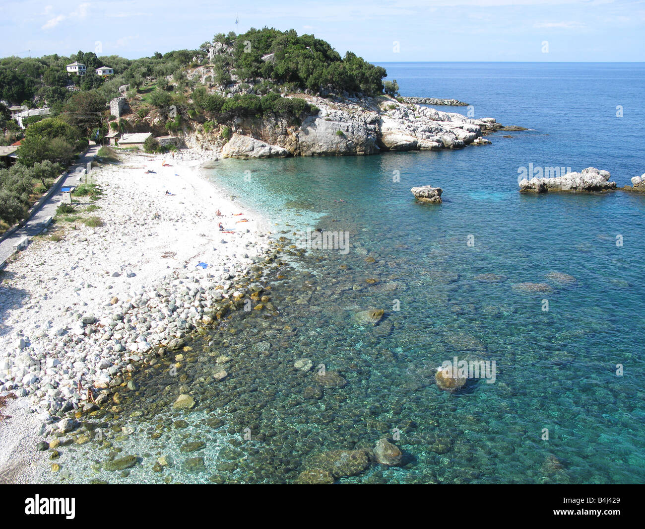 La Grèce. La péninsule de Pelion. La plage de Damouchari. Banque D'Images