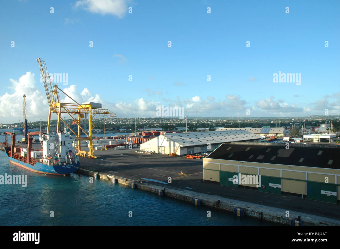 Quai de chargement au port de Bridgetown Barbade Banque D'Images