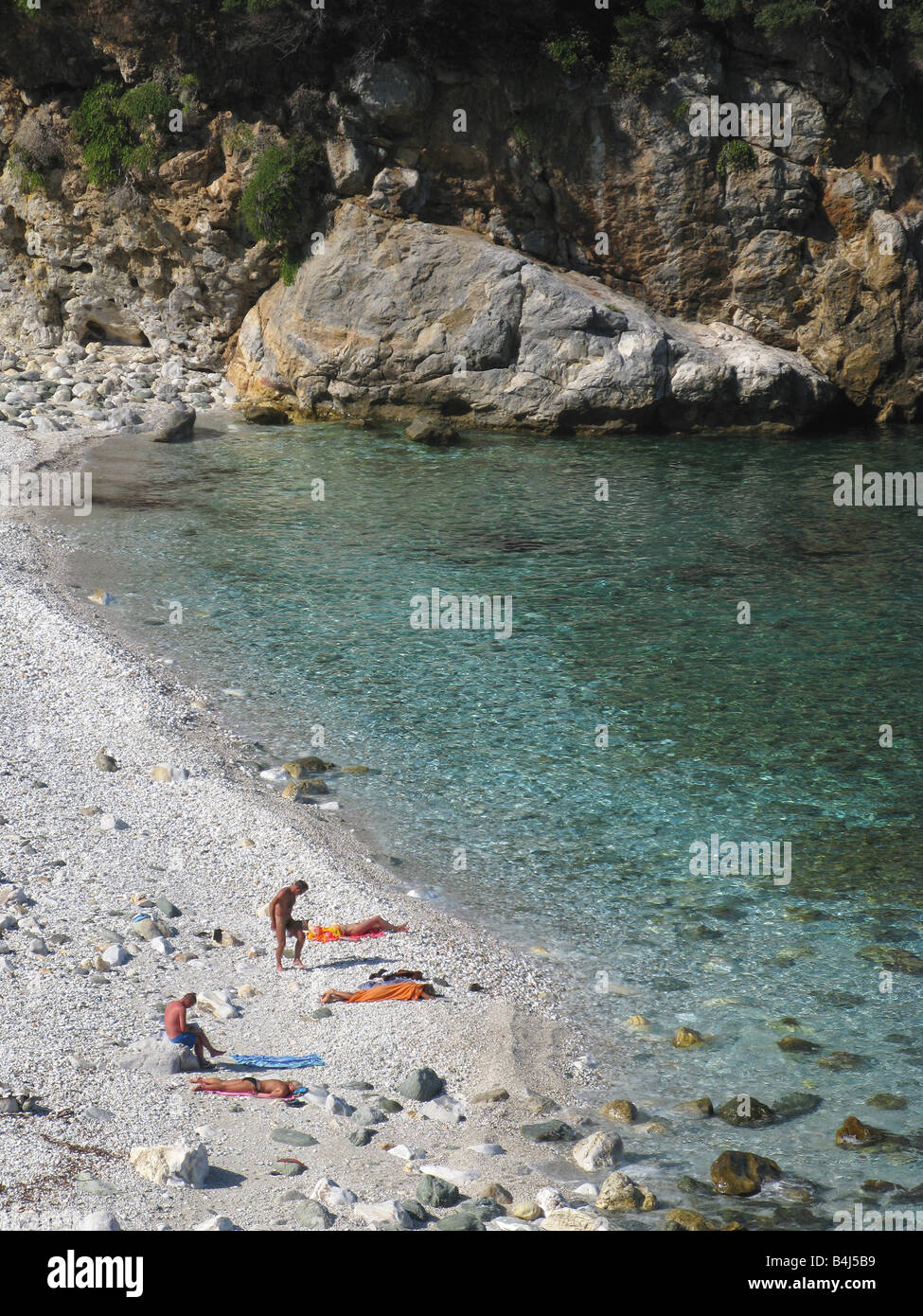 La Grèce. La péninsule de Pelion. La plage de Damouchari. Banque D'Images