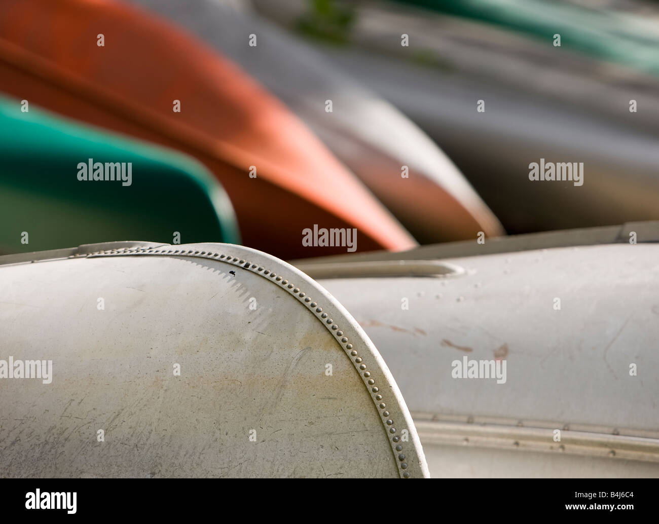 Bateaux au bord d'un lac, Banque D'Images