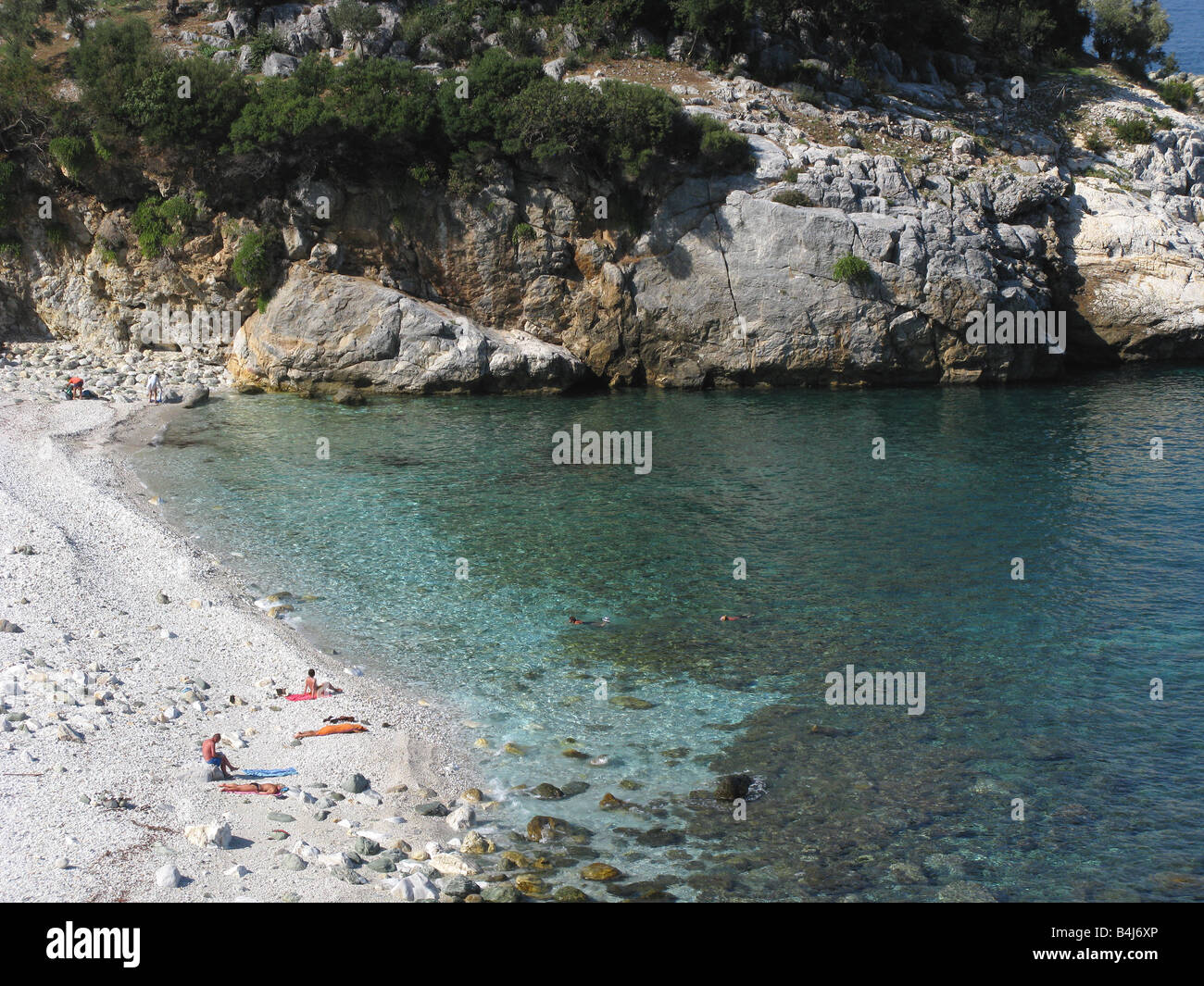 La Grèce. La péninsule de Pelion. La plage de Damouchari. Banque D'Images