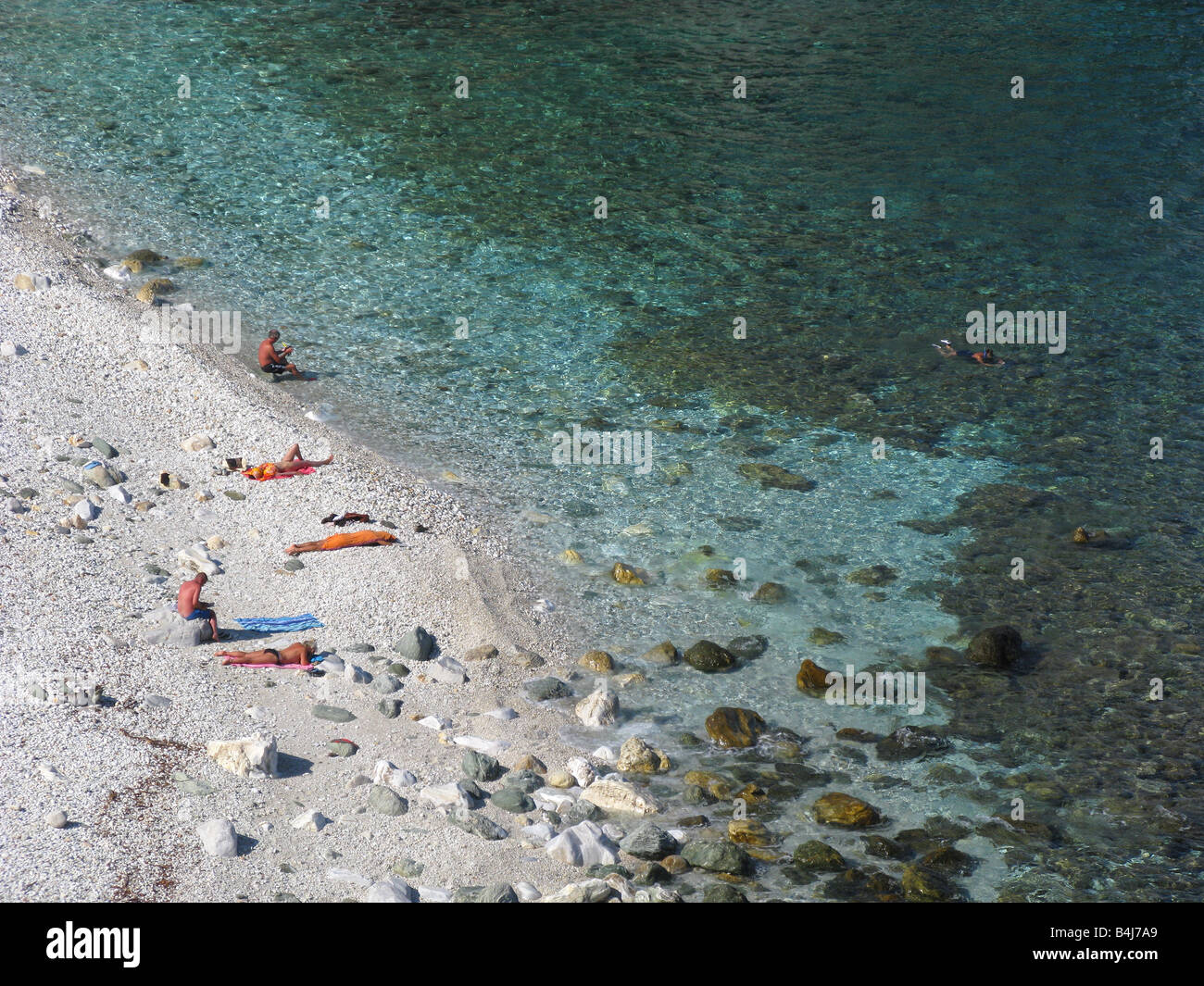 La Grèce. La péninsule de Pelion. La plage de Damouchari. Banque D'Images