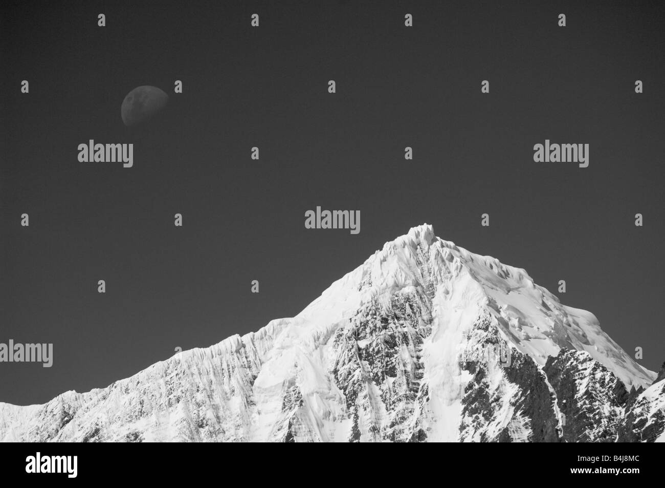 Lune sur Mt. Racines, 2281 mètres, South Georgia Island, Antarctica Banque D'Images