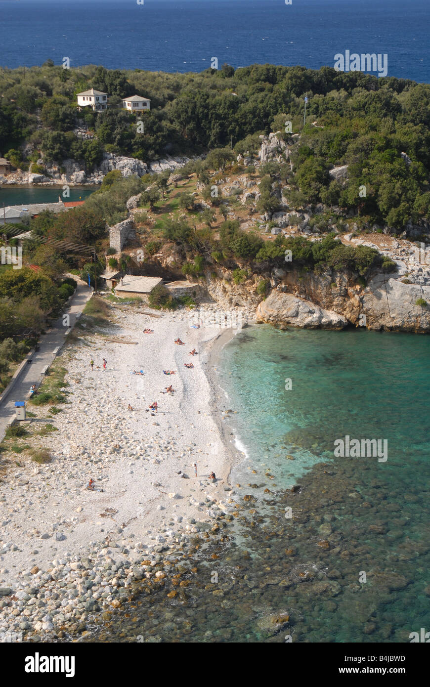La Grèce. La péninsule de Pelion. La plage de Damouchari. Banque D'Images