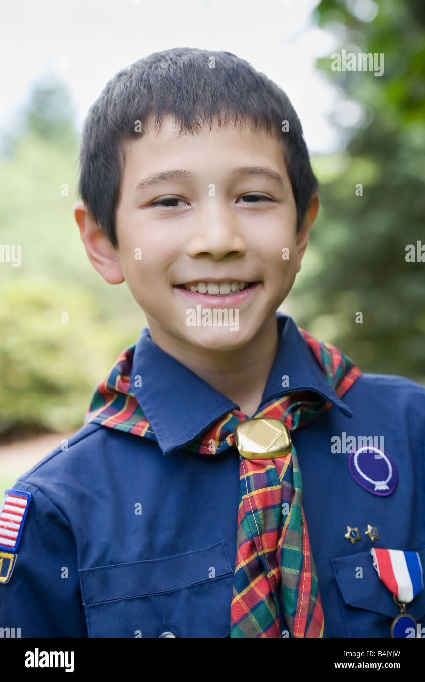 Asian boy en uniforme Banque D'Images