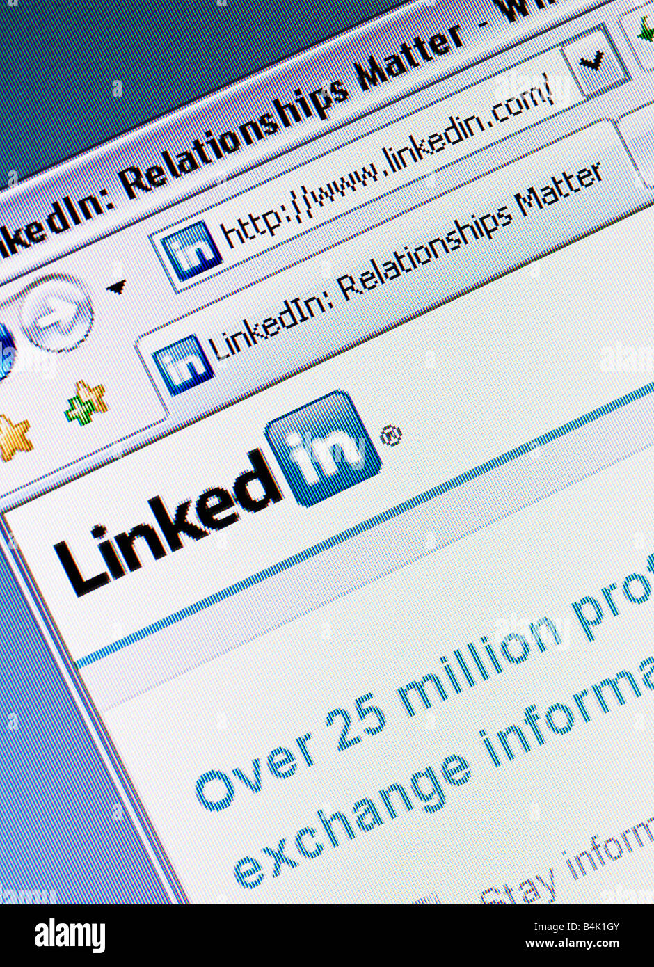 Entreprise LinkedIn site web de réseautage social et le logo de l'écran de démarrage Banque D'Images