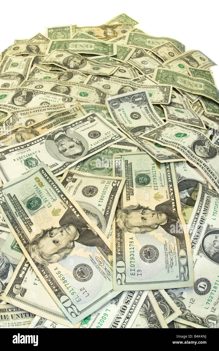 Une pile de U S cash indique une situation riche pour quelqu'un Banque D'Images