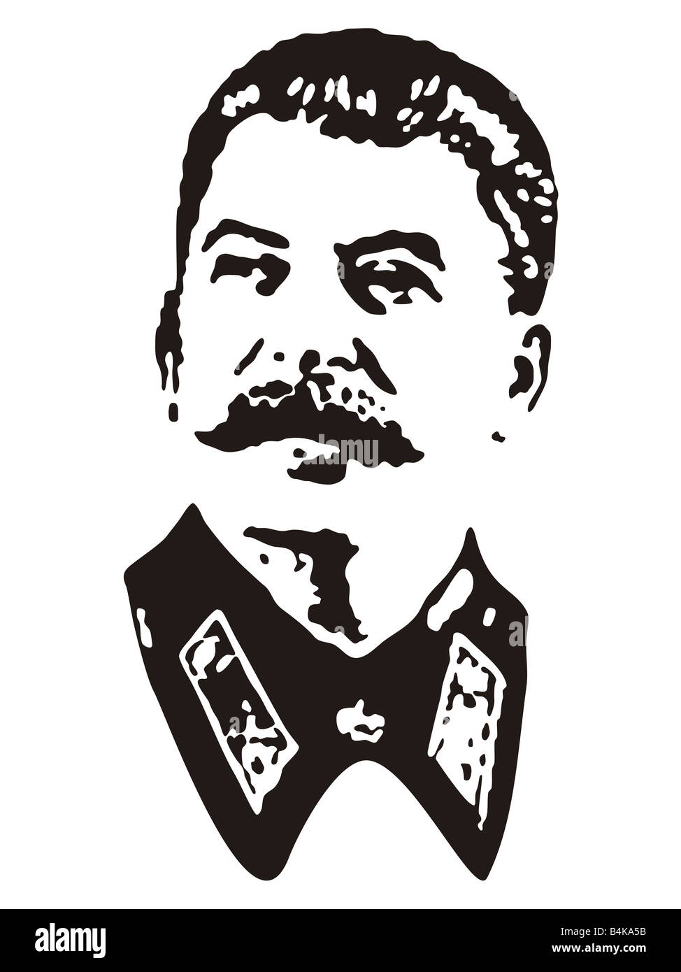 Portrait de Joseph Staline en noir et blanc - stencil style Banque D'Images