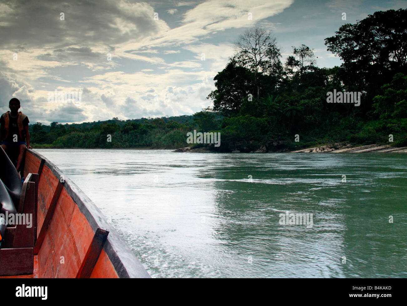 Sur le Rio Napo (affluent de l'Amazone), bassin de l'Amazone, Oriente, Equateur Banque D'Images