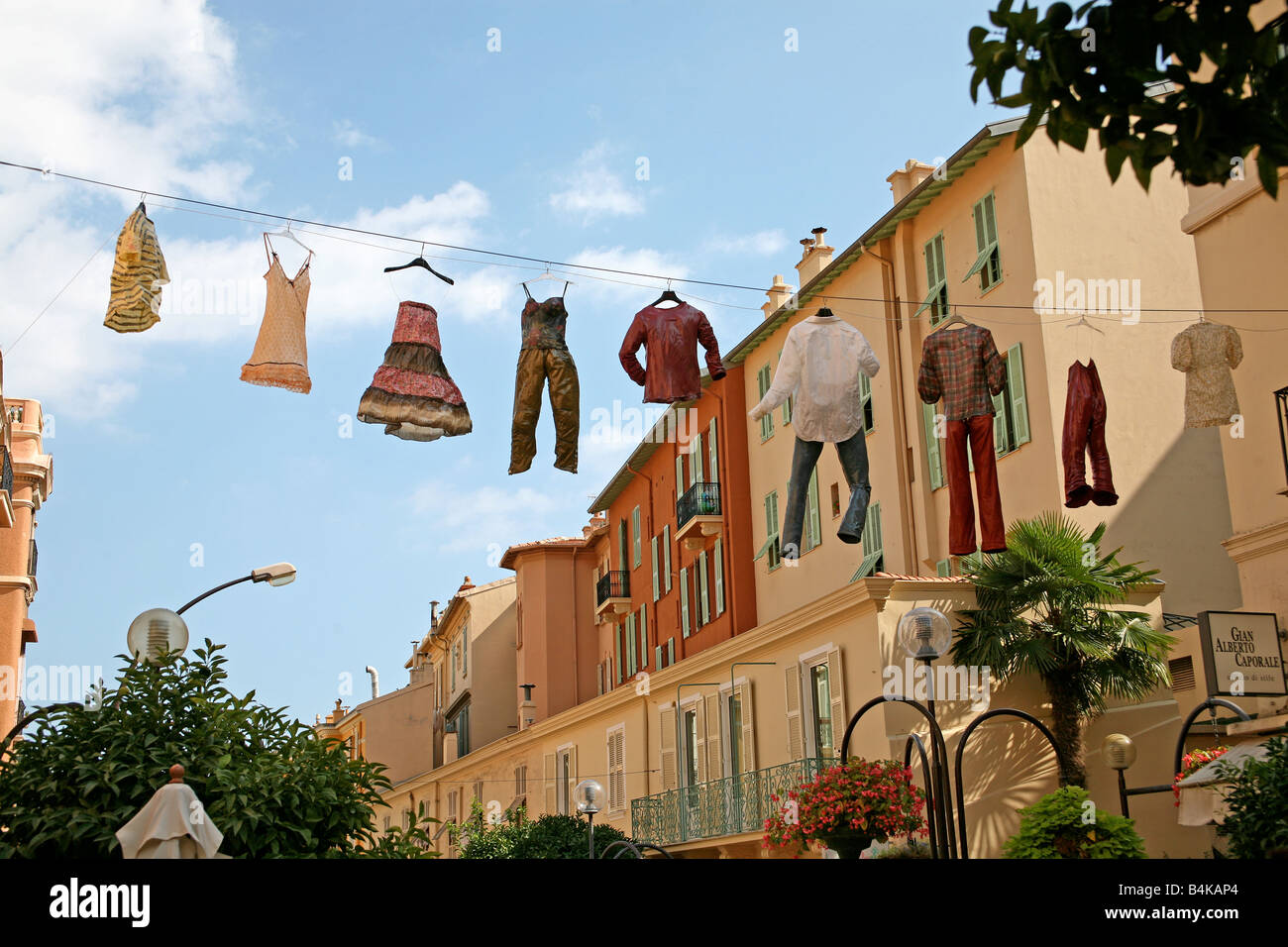 Sur l'affichage de l'oeuvre au-dessus d'une rue,Monte Carlo Monaco Banque D'Images