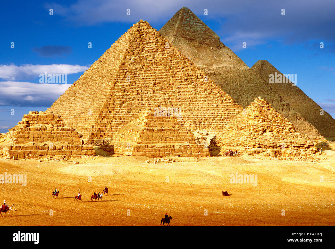 Les pyramides de Gizeh en Egypte Banque D'Images