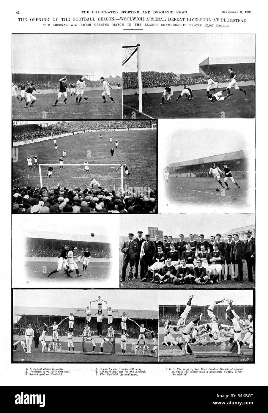 Liverpool v Arsenal 1905 le match d'ouverture de la saison en septembre Woolwich Arsenal battre Liverpool 2 0 à Plumstead Banque D'Images