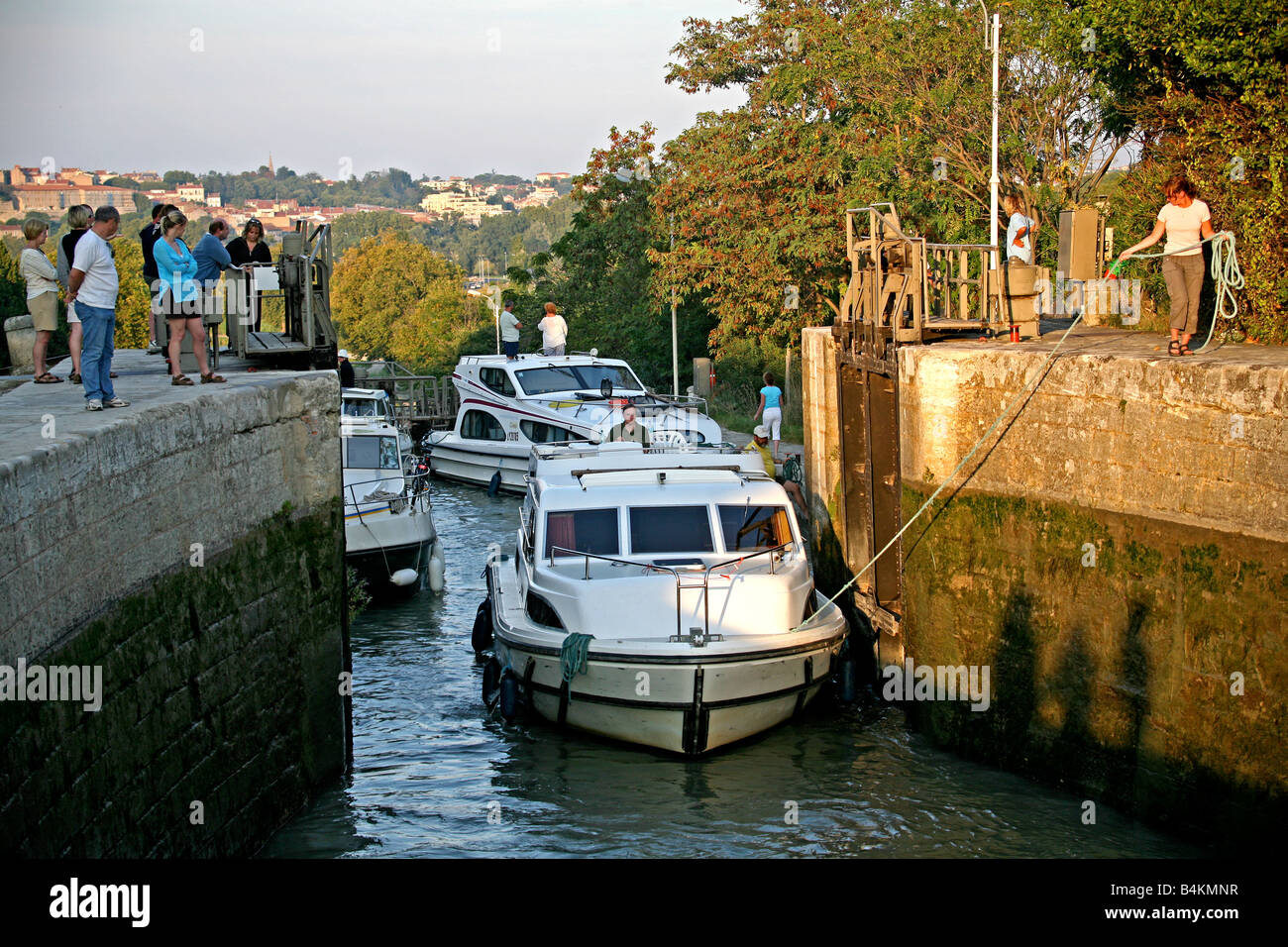 Beziers,le sud-ouest de la France,le célèbre escalier de verrouillage sur le canal du midi Banque D'Images