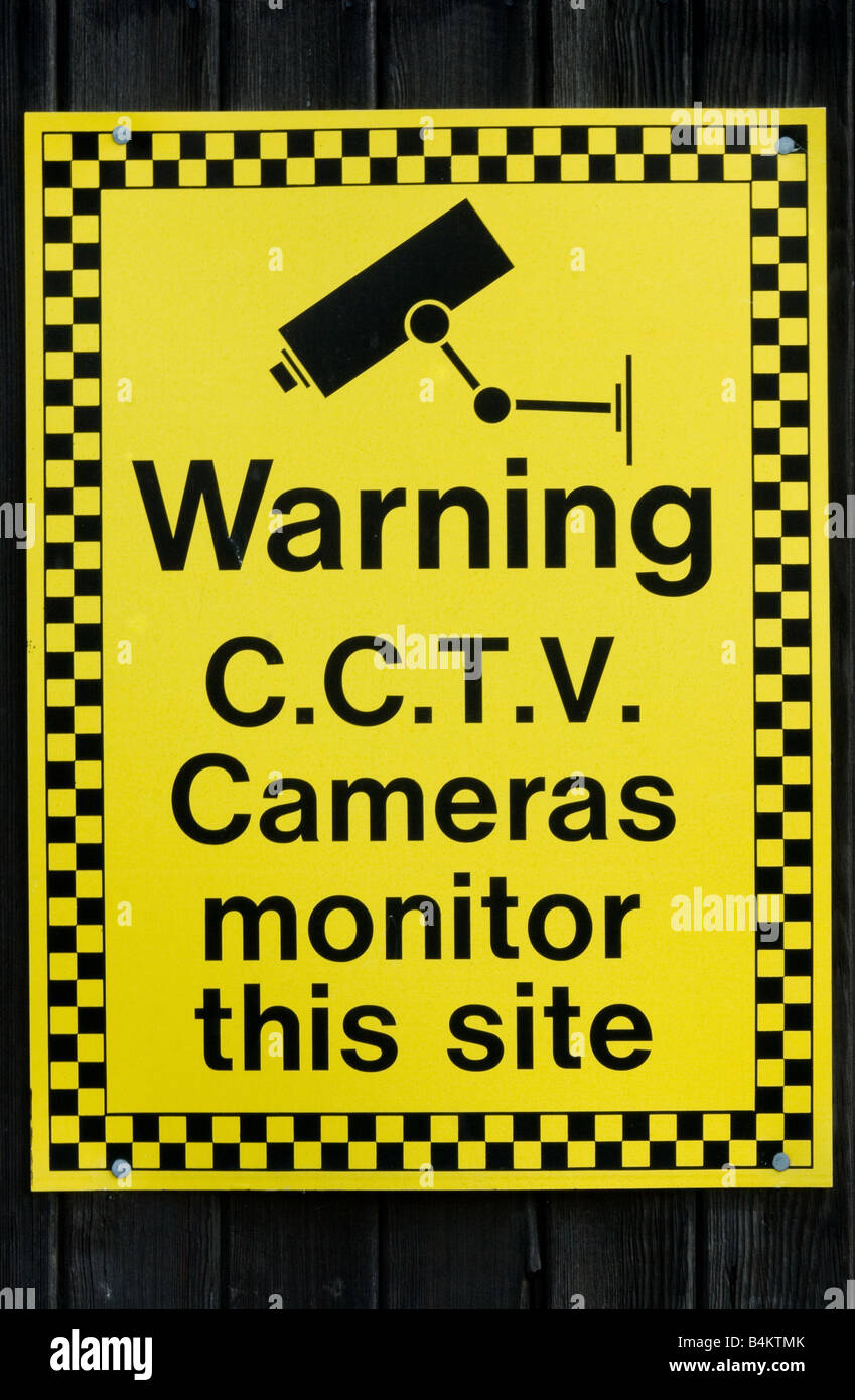 Panneau d'avertissement CCTV Banque D'Images