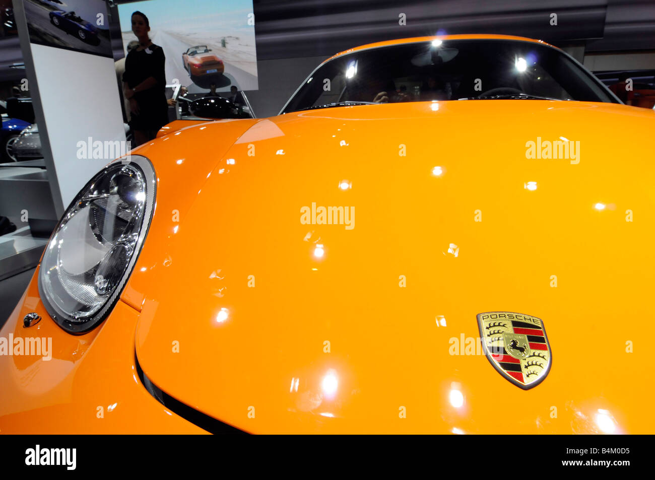 Un nouveau design élégant Porsche sur l'affichage pendant la 'Mondial de l'Auto' 2008, un grand salon de l'automobile à Paris, France Banque D'Images