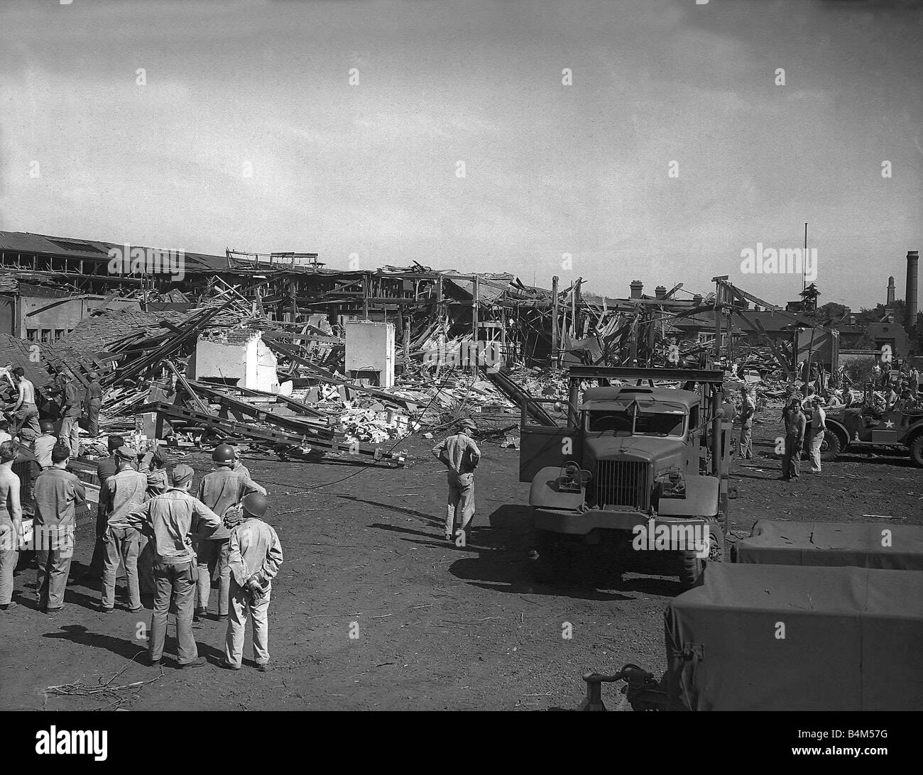 Dommages causés par les bombes Buzz à Richmond Mai 1944 PENDANT LA SECONDE GUERRE MONDIALE Banque D'Images