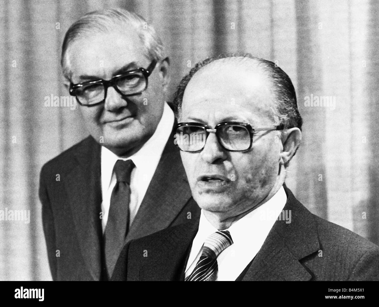 Le Premier ministre britannique James Callaghan 1978 avec le Premier Ministre israélien Menahem Begin Banque D'Images