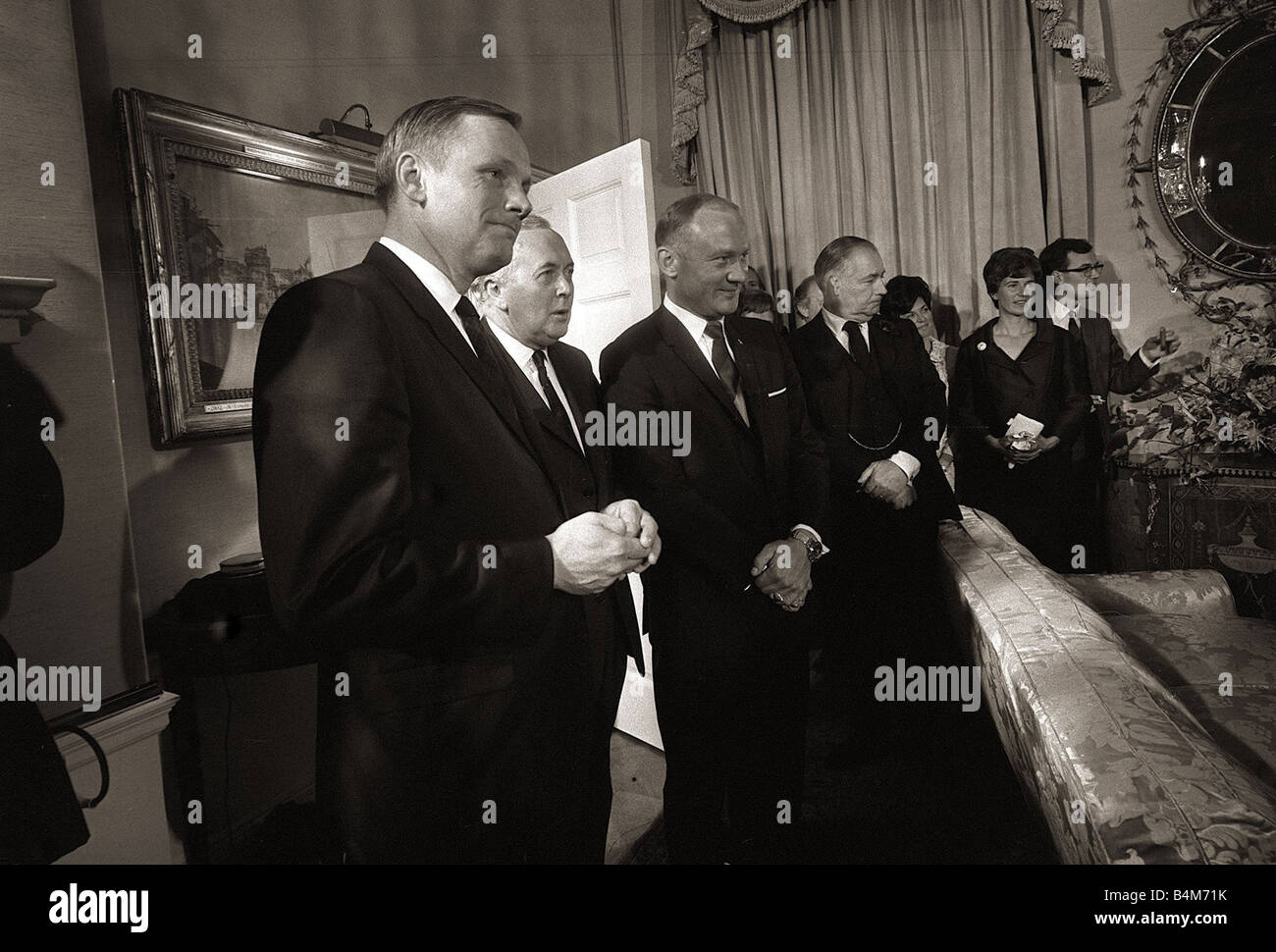 Les astronautes de la NASA Apollo XI visiter Londres Octobre 1969 22 h Visite éclair pour héros américain s Neil Armstrong, Michael Collins et Banque D'Images