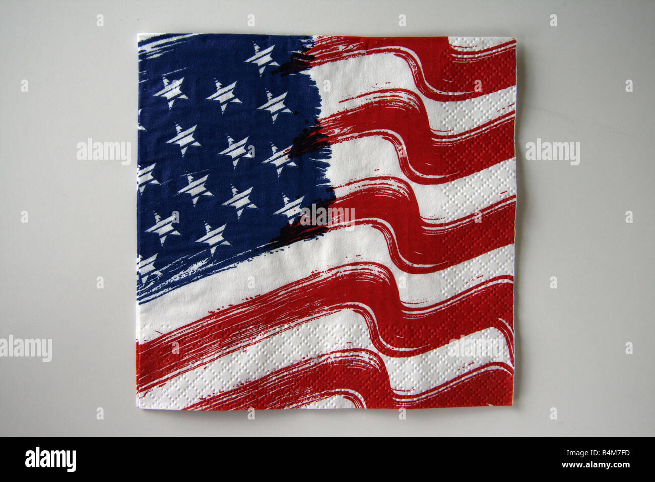 Drapeau américain d'une serviette en papier. Banque D'Images