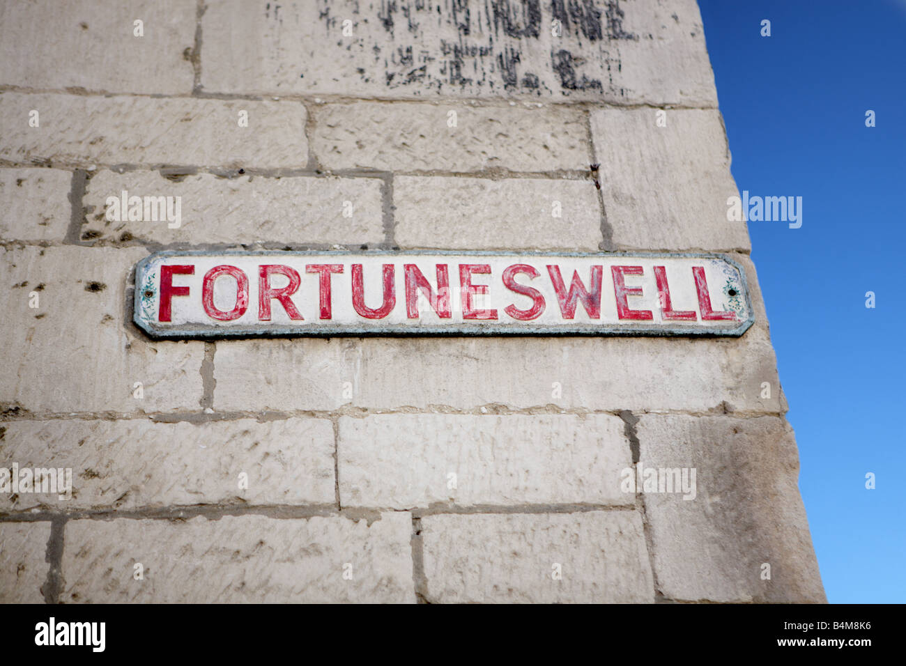 Fortuneswell street sign, Portland, Dorset, England, UK Banque D'Images