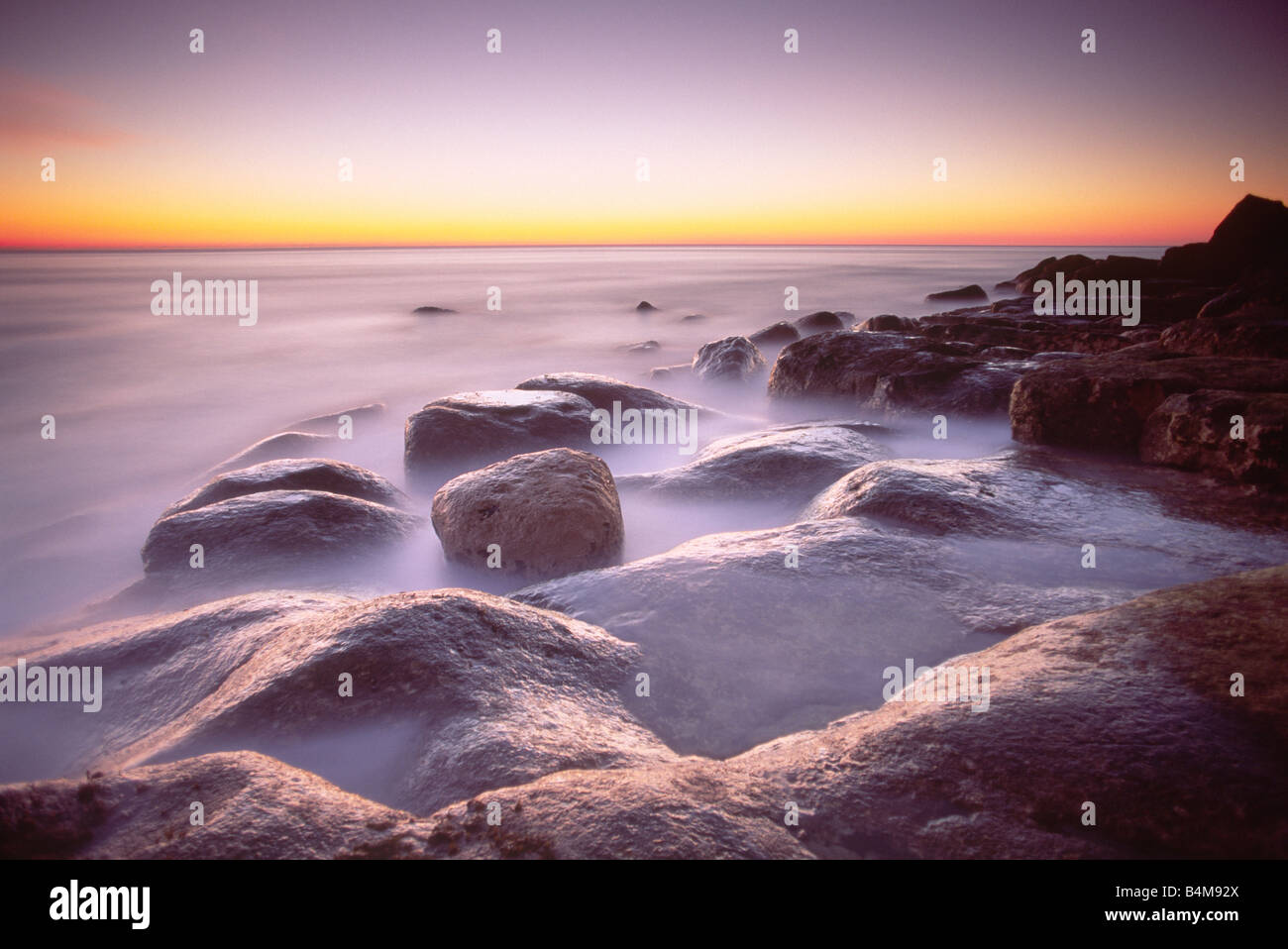 Coucher de Portland Bill, Dorset Banque D'Images