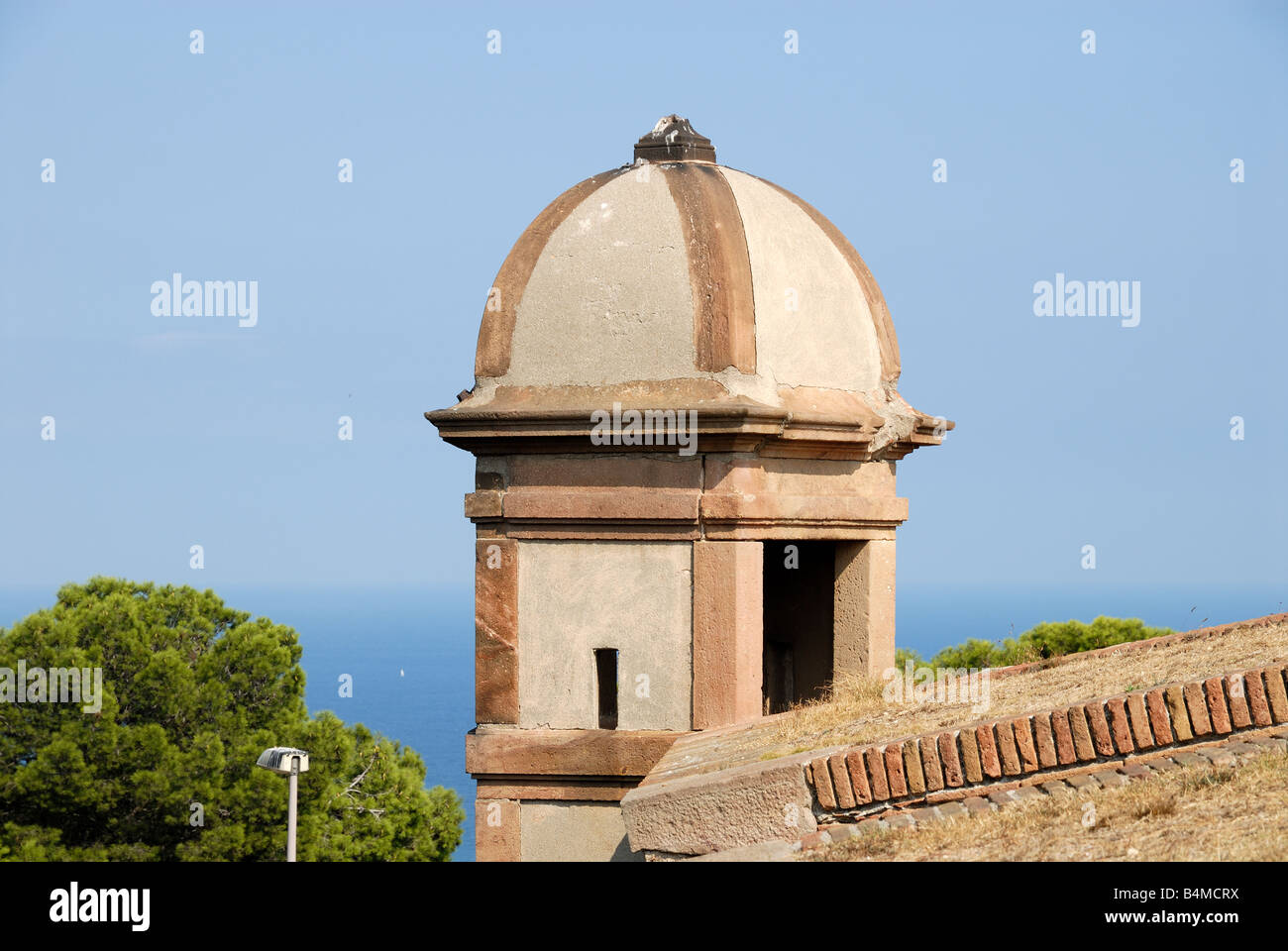 Détail de château de Montjuic à Barcelone, Espagne Banque D'Images