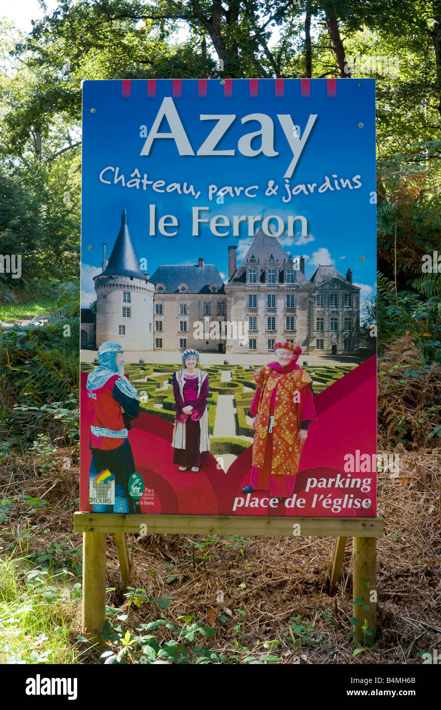 Azay le Ferron / château, parc & jardins - comité de la publicité de l'information, Indre, France. Banque D'Images