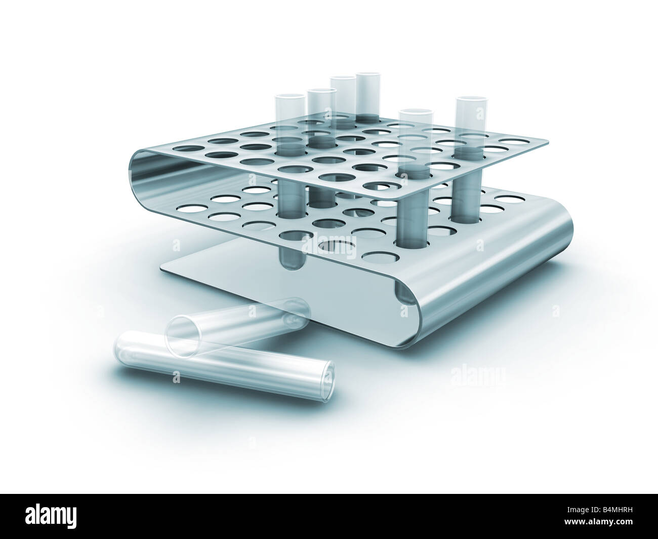 3D render of test tubes Banque D'Images