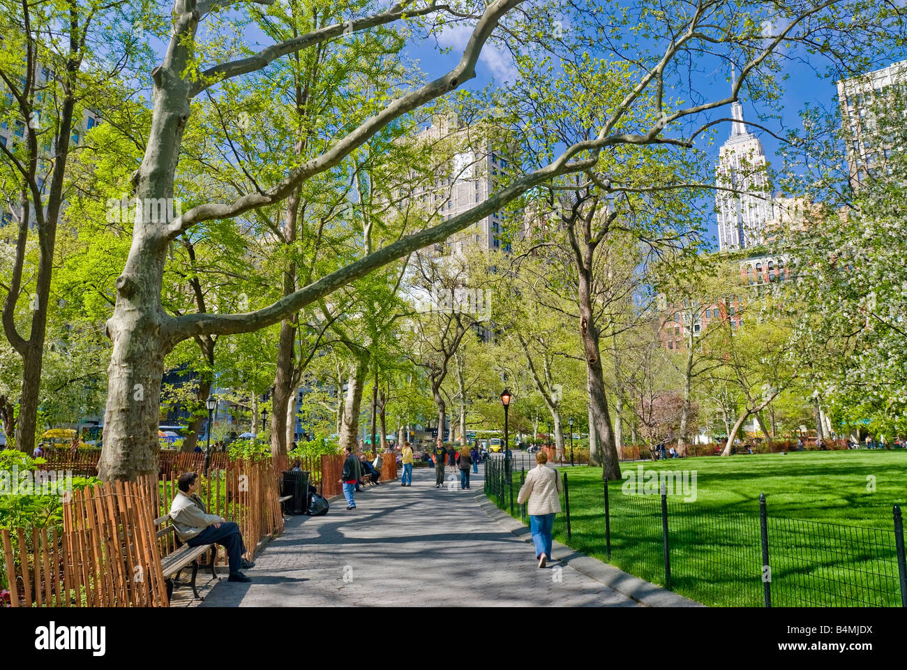 New York vue sur la ville de Madison Square Park, au printemps. Banque D'Images