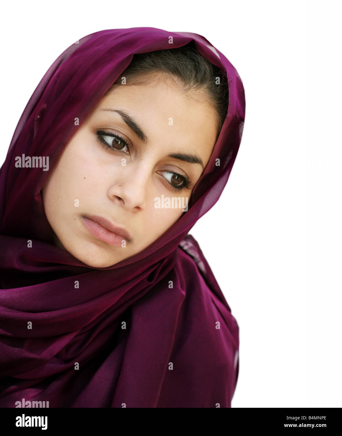 La beauté du Moyen Orient dans un foulard Banque D'Images