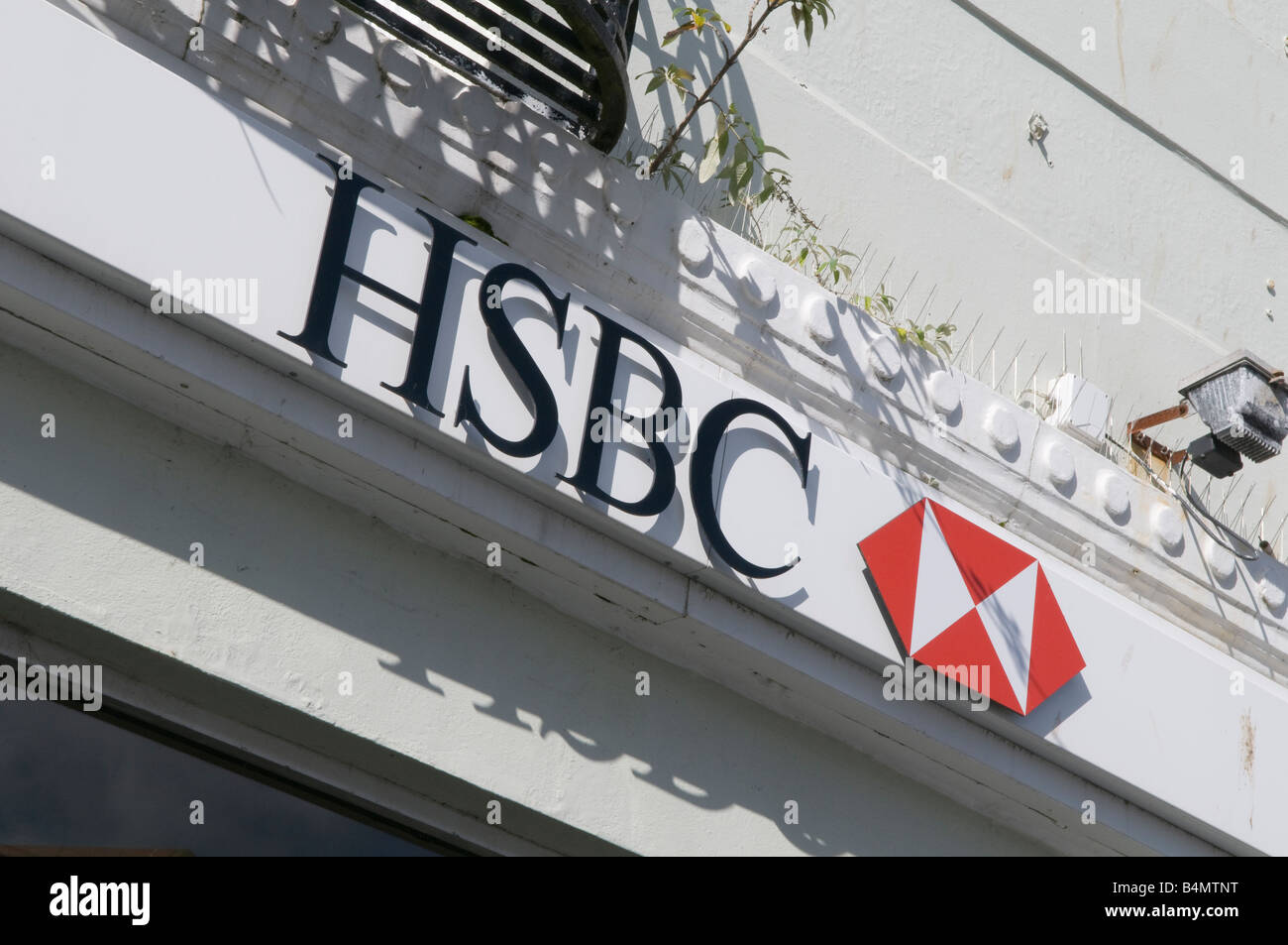 Signe de la HSBC, Falmouth, Cornwall, UK Banque D'Images