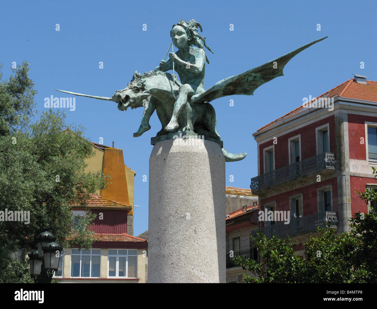 Poètes, chanteurs et Troubadours (monument Monumento dedicado os Poetas, Cantores e Troubadours) par Corina Porra Martinez, Vigo, Espagne, Europe Banque D'Images