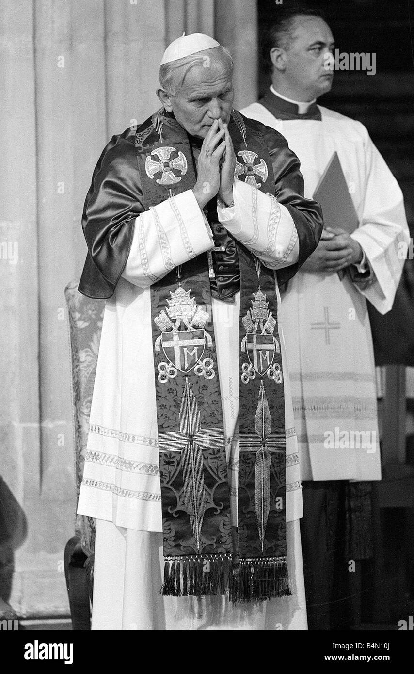 Le Pape Jean Paul II à la Cathédrale de Caturbury Banque D'Images