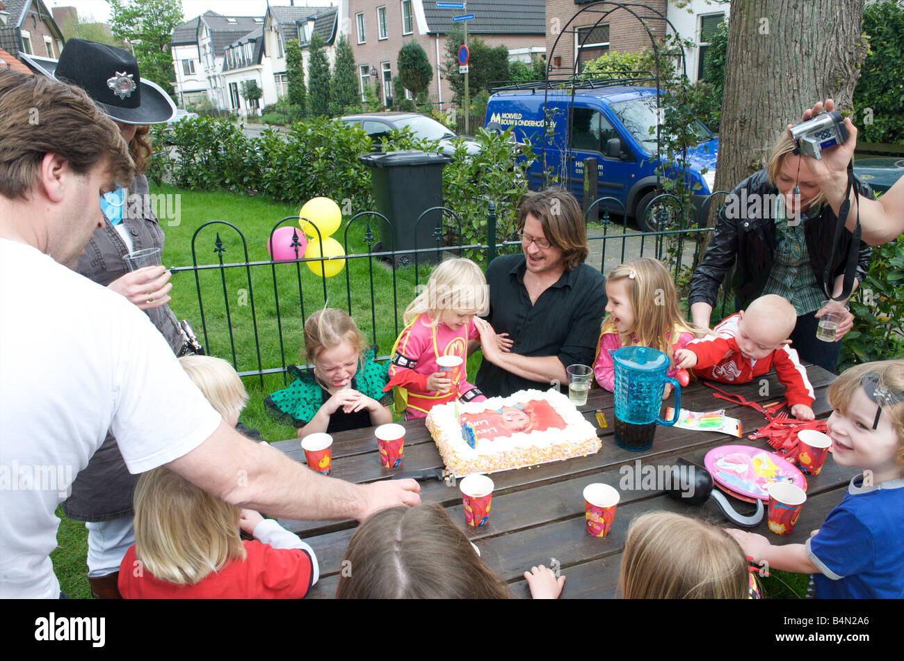 Pays-bas anniversaire des quatre ans, fille Banque D'Images