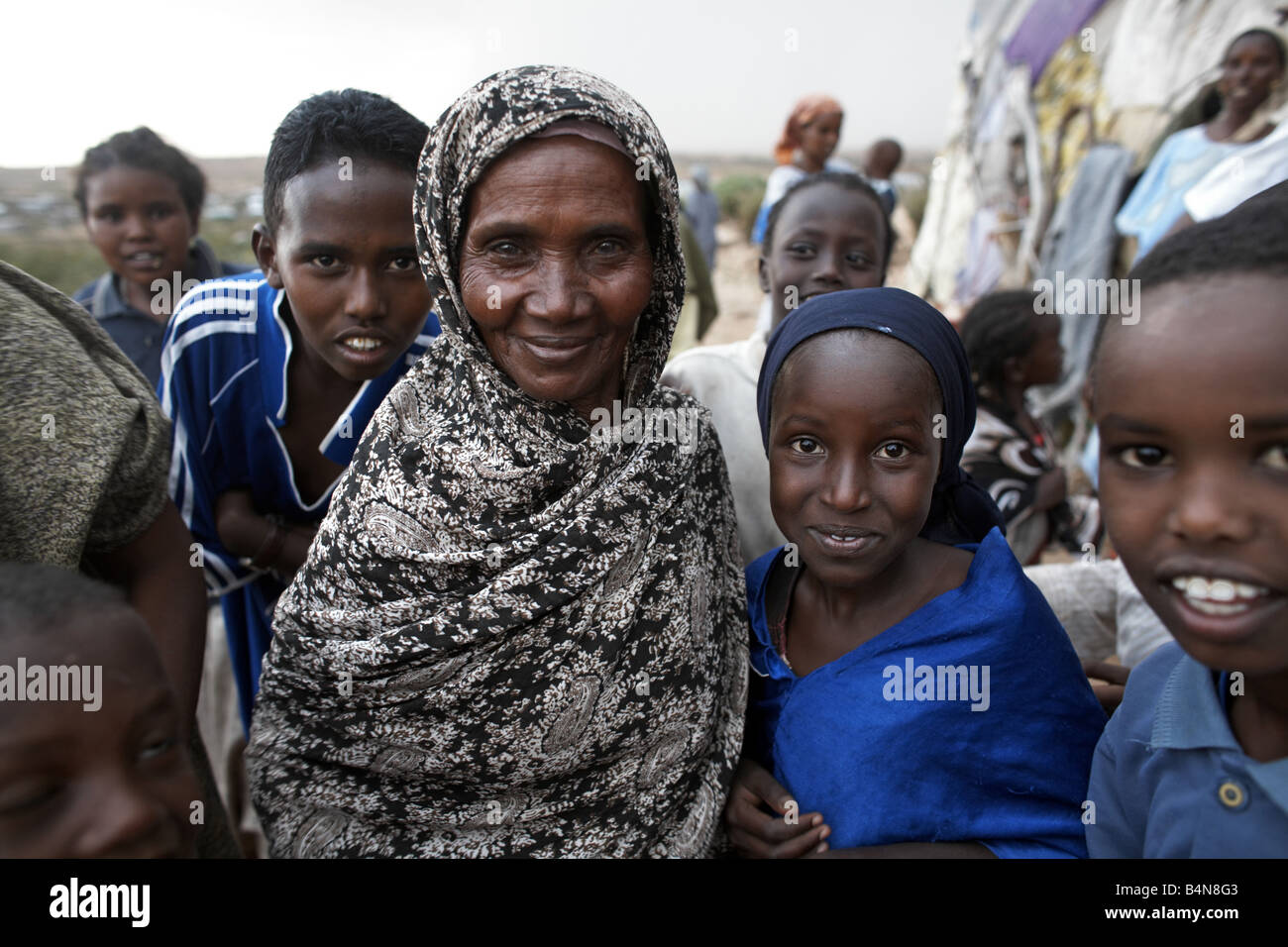 Un camp de personnes déplacées, Hargeisa, Somaliland, en Somalie Banque D'Images