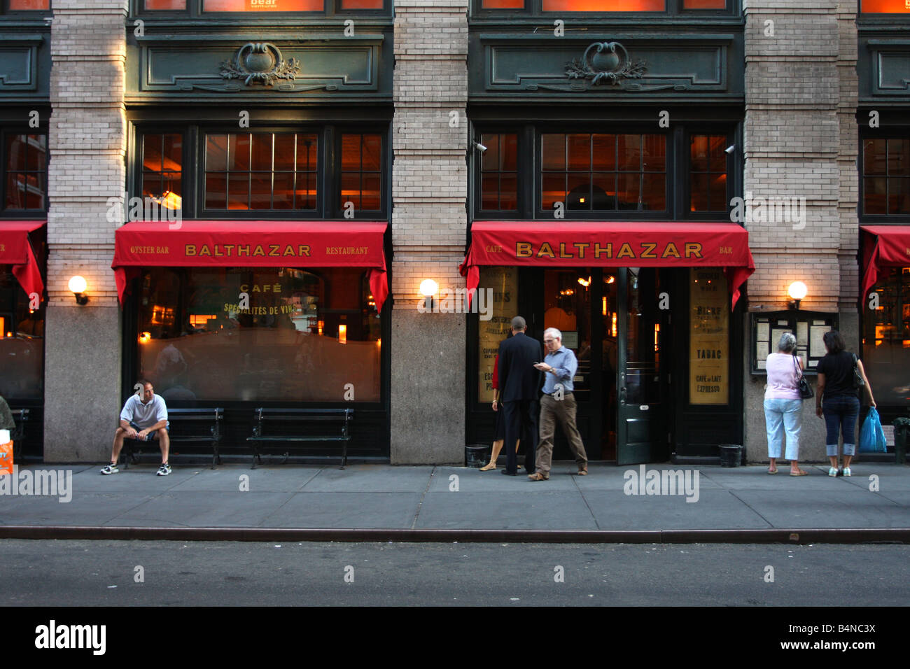 Bistro Balthazar sur Spring Street, à SoHo, Manhattan, New York City. Banque D'Images